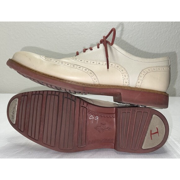 Men\'s Cole Haan Great Jones Wingtip Oxford Shoes Size 9.5 Ivory Red C11234 main image 6